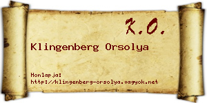 Klingenberg Orsolya névjegykártya